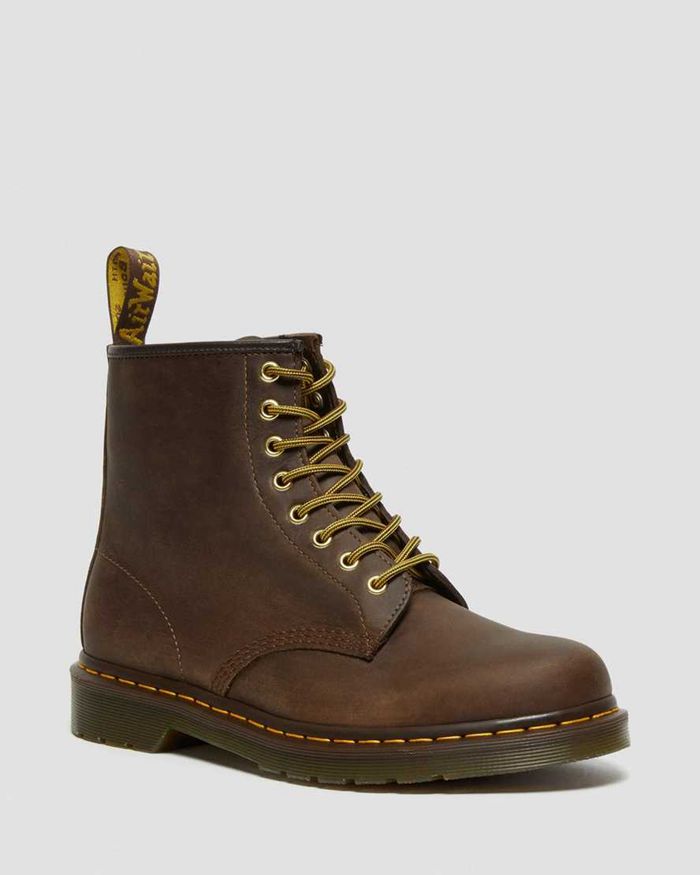 Dr Martens Vintersko Herre Brune 1460 Crazy Horse Læder Lace Up 0861TKSIC